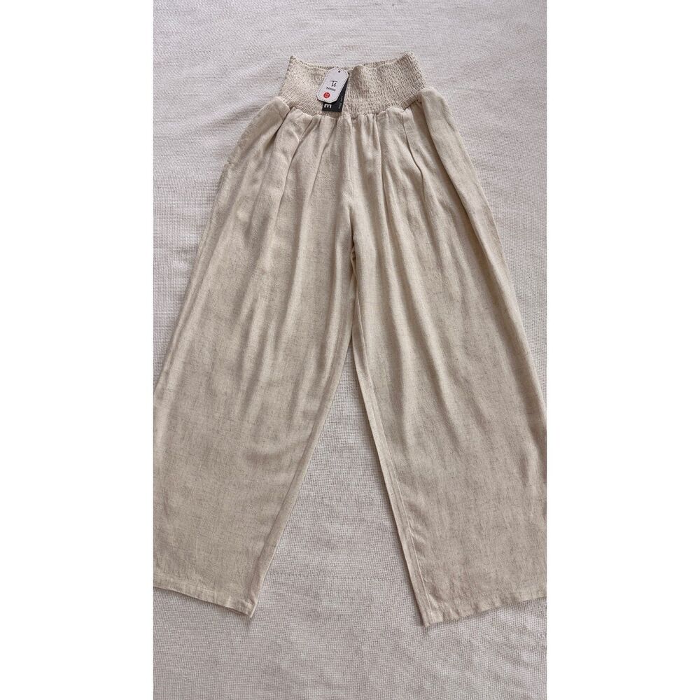 Tarse Linen Blend Wide-Leg Pants - New with Tags